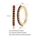 MORGAN & PAIGE Yellow Gold-Plated .925 Sterling Silver Hoop Earrings for Women - Choice of Birthstone Hypoallergenic Gold-Plated Earrings