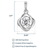 MORGAN & PAIGE Gemstone Lab-Created Birthstone Pendant Love Knot Necklace Featuring Rhodium-Plated Sterling Silver with Faceted Cable Chain, Love Knot Necklace, Birthstone Necklaces for Women