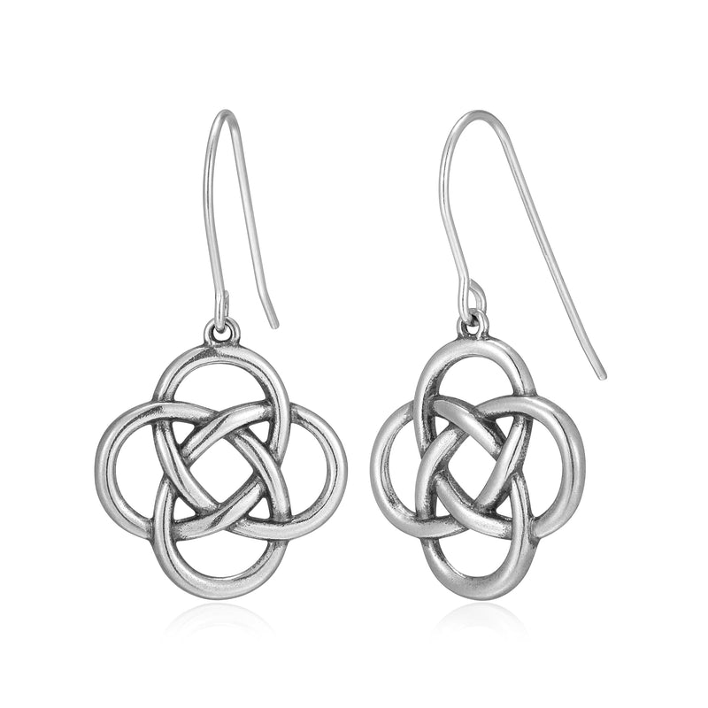 MORGAN & PAIGE Plated 925 Sterling Silver Celtic Knot or Celtic Cross Drop Earrings