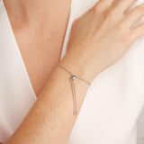 LUXLAB 1/2 Carat Total Weight Lab-Created Diamond Bolo Bracelet in Rhodium-Plated Sterling Silver, Adjustable Wheat Chain