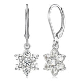 MORGAN & PAIGE .925 Sterling Silver Gemstone Birthstone Flower Cluster Leverback Dangle Drop Earrings for Women - Hypoallergenic Jewelry