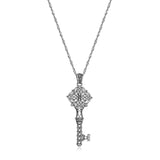 MORGAN & PAIGE Oxidized 925 Sterling Silver Celtic Key Pendant Necklace, 18 inch Hypoallergenic Jewelry Gifts