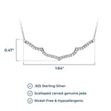 MORGAN & PAIGE .925 Sterling Silver Rhodium Plated Bar Designs Cubic Zirconia Necklace - Elegant and Dainty Sterling Silver Necklace for Women, Jewelry Gift for Her 16" with 2" Extension