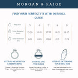 MORGAN & PAIGE .925 Sterling Silver Wedding Bands for Women, Cubic Zirconia Ring Stackable Round 7 Stone Prong Setting - Platinum, Yellow Gold or Rose Gold Plated Wedding Rings for Women Size 6-9