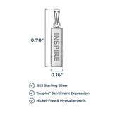 MORGAN & PAIGE .925 Sterling Silver Rhodium Plated Vertical Bar Sentiment Pendant Necklace - Lightweight Dainty Necklace for Women Sterling Silver Necklace, Jewelry Gifts 18" Rope Chain