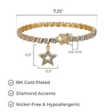 MORGAN & PAIGE Bronze Rhodium, 14k Rose Gold or 18k Yellow Gold Plated Diamond Accent Tennis Bracelets for Women Trendy - Charm Womens Bracelets with Accent S-Link Chain, Gift Jewelry 7.25 inch