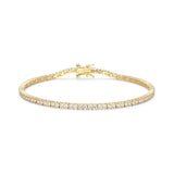 MORGAN & PAIGE 925 Sterling Silver Tennis Bracelet with Cubic Zirconia in Platinum, Yellow Gold, or Rose Gold Plated Finishes; Hypoallergenic Tarnish-Free, Silver Bracelet for Women,7.25 or 8 inch