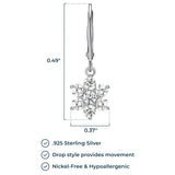 MORGAN & PAIGE .925 Sterling Silver Gemstone Birthstone Flower Cluster Leverback Dangle Drop Earrings for Women - Hypoallergenic Jewelry