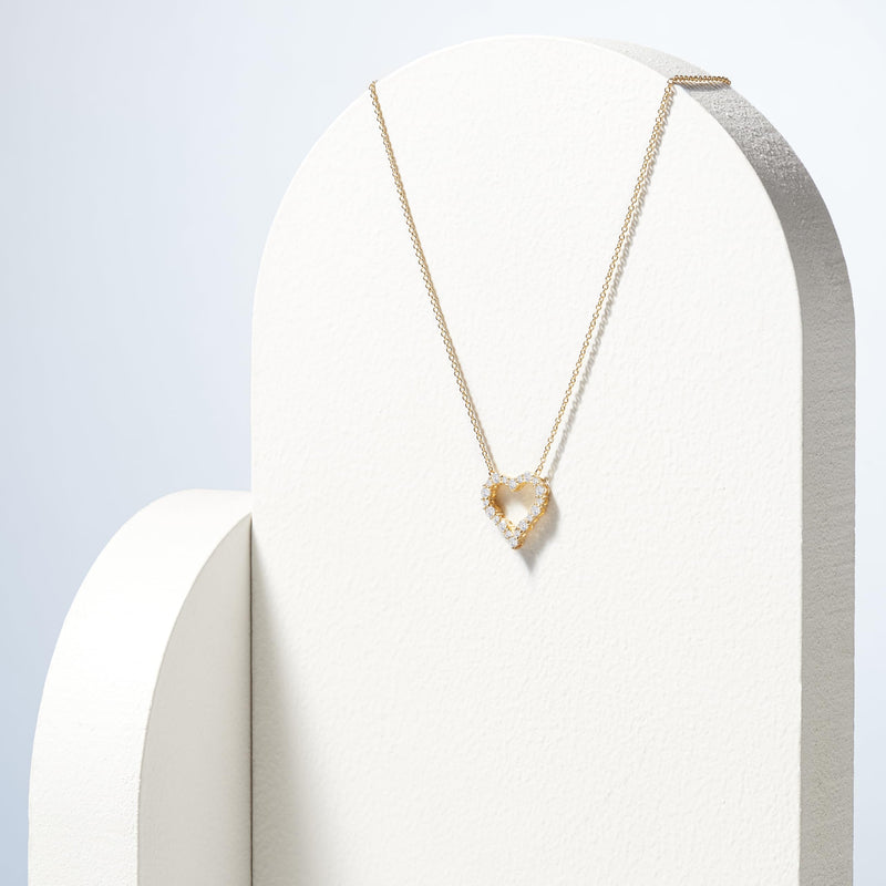 Sterling Silver Necklace Pendant with Lab-Created Diamonds, Hypoallergenic, 18-inch Chain, Elegant Gift Box Included