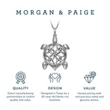 MORGAN & PAIGE .925 Sterling Silver Necklace Oxidized - Celtic Knot Cross, Shamrock Clover, Tinity Heart, Turtle, Angel and Mom Necklaces for Women, Dainty and Lightweight Intricate Design 18 inch