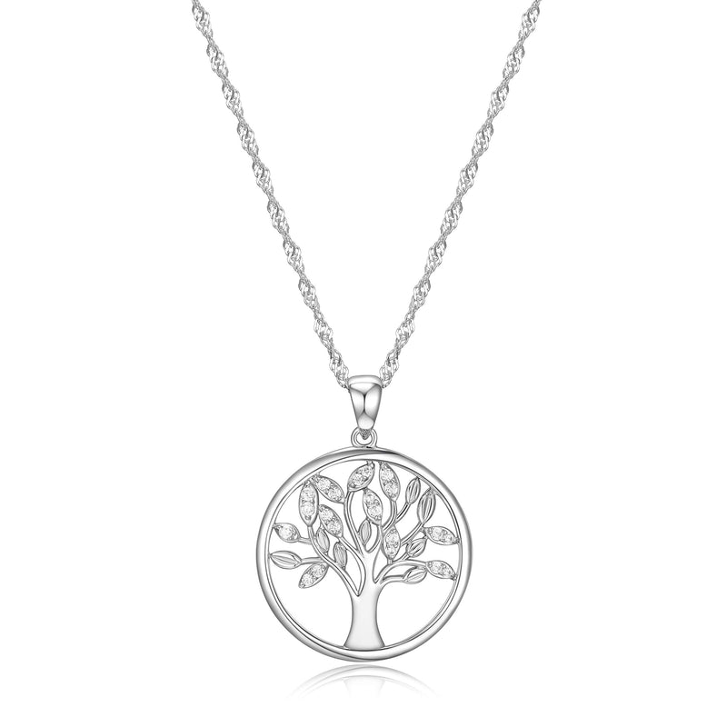 925 Sterling Silver Celtic Knot Openwork Tree of Life Earrings and Pendant Necklace