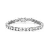 MORGAN & PAIGE 925 Sterling Silver Tennis Bracelet with Cubic Zirconia in Platinum, Yellow Gold, or Rose Gold Plated Finishes; Hypoallergenic Tarnish-Free, Silver Bracelet for Women,7.25 or 8 inch