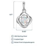 MORGAN & PAIGE Gemstone Lab-Created Birthstone Pendant Love Knot Necklace Featuring Rhodium-Plated Sterling Silver with Faceted Cable Chain, Love Knot Necklace, Birthstone Necklaces for Women