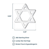 MORGAN & PAIGE Rhodium Plated .925 Sterling Silver Tiny Star of David Stud Earrings