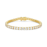 MORGAN & PAIGE 925 Sterling Silver Tennis Bracelet with Cubic Zirconia in Platinum, Yellow Gold, or Rose Gold Plated Finishes; Hypoallergenic Tarnish-Free, Silver Bracelet for Women,7.25 or 8 inch