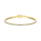 MORGAN & PAIGE 925 Sterling Silver Tennis Bracelet with Cubic Zirconia in Platinum, Yellow Gold, or Rose Gold Plated Finishes; Hypoallergenic Tarnish-Free, Silver Bracelet for Women,7.25 or 8 inch