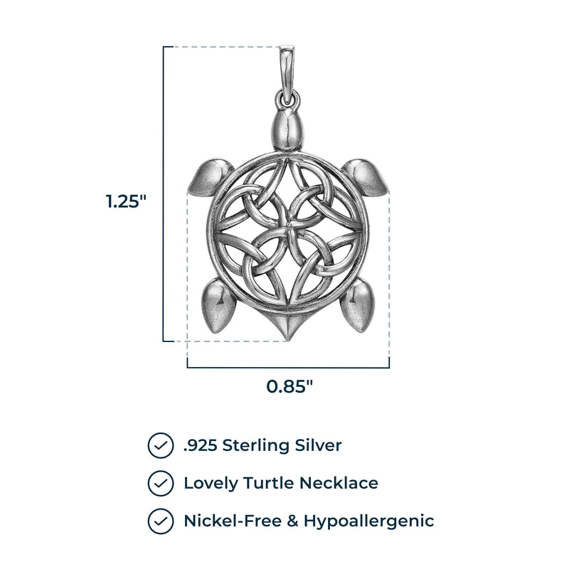 MORGAN & PAIGE .925 Sterling Silver Necklace Oxidized - Celtic Knot Cross, Shamrock Clover, Tinity Heart, Turtle, Angel and Mom Necklaces for Women, Dainty and Lightweight Intricate Design 18 inch