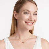 MORGAN & PAIGE 18k Gold Plated 925 Sterling Silver Lifeline Heartbeat Necklace, 16" + 2" Extender