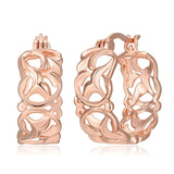 MORGAN & PAIGE 14k Rose Gold Plated 925 Sterling Silver Openwork Filigree Hoop Earrings