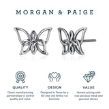 Morgan & Paige Celtic Knot Dangle or Stud Earrings for Women - 925 Sterling Silver Butterfly Drop Earring Design, Lightweight and Hypoallergenic for Sensitive Ears with Secure Clasp