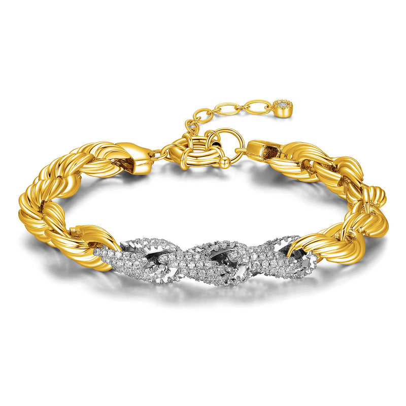 MORGAN & PAIGE Cubic Zirconia Rope Chain Bracelet 7.25" + 1.5" Extention - Choise of Width and Color