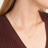 MORGAN & PAIGE .925 Sterling Silver Rhodium or 18K Yellow Gold Plated Statement Dainty Necklace for Women, Hypoallergenic Cursive Pendant Letter Necklaces for Women - 16in with 2in Extender Chain