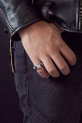 Room101 Matte Finish Stainless Steel 9mm Mens Punk Rock Ring - Size 12