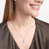 MORGAN & PAIGE 925 Sterling Silver Created Opal and Genuine Gemstone Halo Pendant Necklace, 18"