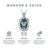 MORGAN & PAIGE .925 Sterling Silver Rhodium Plated Virgin Mary Necklace Genuine Blue Agate & Diamond or Butterfly Necklace Genuine Green Agate - Cameo Sterling Silver Jewelry Gift for Her, 18 inch