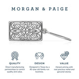 MORGAN & PAIGE .925 Sterling Silver 18k Gold Plated or Oxidized Celtic Knot Silver Dangle Earrings for Women - Sterling Silver Earrings Rectangle Drop Pendant, Silver Jewelry Gift for Her