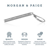 MORGAN & PAIGE .925 Sterling Silver Rhodium Plated Cubic Zirconia Vertical Bar Drop Sterling Silver Earrings for Women - Hypoallergenic Linear Dangle Earrings, Elegant CZ Jewelry for Her 1-3/4 inches