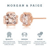 Morgan & Paige 925 Sterling Silver Cubic Zirconia Flower Basket Stud Earrings for Women, Hypoallergenic Jewelry for her, Plated in Rhodium/Rose Gold/Yellow Gold