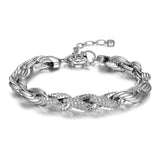 MORGAN & PAIGE Cubic Zirconia Rope Chain Bracelet 7.25" + 1.5" Extention - Choise of Width and Color