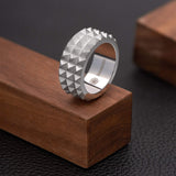 Room101 Matte Finish Stainless Steel 10mm Mens Spike Ring, Size 11