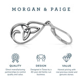 MORGAN & PAIGE .925 Sterling Silver Oxidized Celtic Knot Dangle Earrings for Women - Irish Intricate Leverback or French Wire Hook Hypoallergenic Sterling Silver Earrings, Jewelry for Her