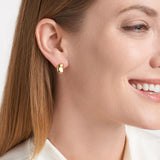 MORGAN & PAIGE Sterling Silver 12mm Bean Stud Earrings for Women, Choice of Plating, Rhodium / 18K Yellow Gold / 14K Rose Gold