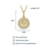 MORGAN & PAIGE 14K Gold Plated Sterling Silver and Cubic Zirconia Women Zodiac Necklace on 18 inches Rope Chain, Zodiac Sign Necklaces for Women