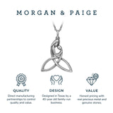 MORGAN & PAIGE .925 Sterling Silver Necklace Oxidized - Celtic Knot Cross, Shamrock Clover, Tinity Heart, Turtle, Angel and Mom Necklaces for Women, Dainty and Lightweight Intricate Design 18 inch