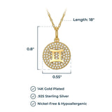 MORGAN & PAIGE 14K Gold Plated Sterling Silver and Cubic Zirconia Women Zodiac Necklace on 18 inches Rope Chain, Zodiac Sign Necklaces for Women