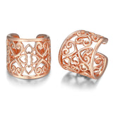 MORGAN & PAIGE .925 Sterling Silver Celtic Heart Knot Ear Cuff Earrings for Women - Rose Gold, Yellow Gold Plated or Oxidized Silver Ear Cuffs Non Piercing, Cartilage Earring Silver Ear Clips Jewelry