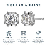 Morgan & Paige 925 Sterling Silver Cubic Zirconia Flower Basket Stud Earrings for Women, Hypoallergenic Jewelry for her, Plated in Rhodium/Rose Gold/Yellow Gold