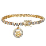 MORGAN & PAIGE Bronze Rhodium, 14k Rose Gold or 18k Yellow Gold Plated Diamond Accent Tennis Bracelets for Women Trendy - Charm Womens Bracelets with Accent S-Link Chain, Gift Jewelry 7.25 inch