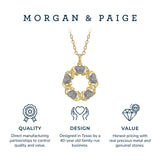 MORGAN & PAIGE 18K Yellow Gold Plated 925 Sterling Silver Two-Tone Diamond Accent and Illusion XO Heart Tennis Bracelet or Pendant Necklace