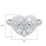 MORGAN & PAIGE .925 Sterling Silver Pavé-Set Cubic Zirconia Heart Ring