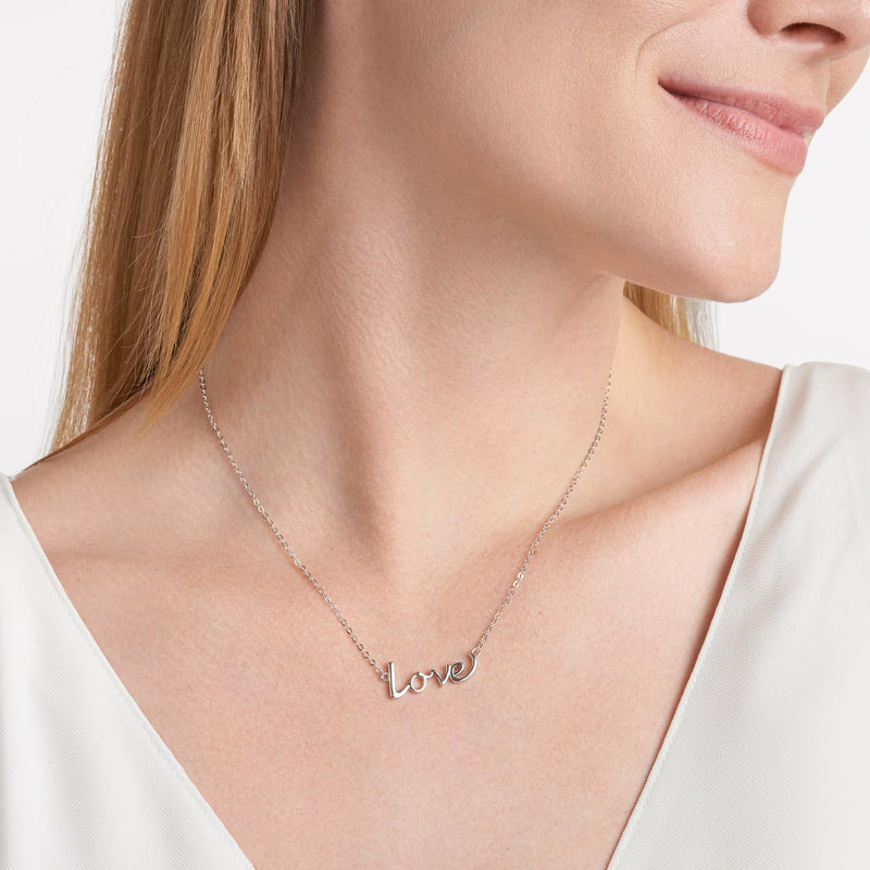 MORGAN & PAIGE 925 Sterling Silver Love Word Necklace, 17"