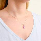 MORGAN & PAIGE 925 Sterling Silver Created Opal and Genuine Gemstone Halo Pendant Necklace, 18"