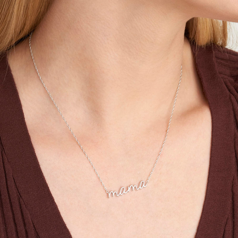 MORGAN & PAIGE .925 Sterling Silver Rhodium or 18K Yellow Gold Plated Statement Dainty Necklace for Women, Hypoallergenic Cursive Pendant Letter Necklaces for Women - 16in with 2in Extender Chain