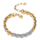 MORGAN & PAIGE Cubic Zirconia Rope Chain Bracelet 7.25" + 1.5" Extention - Choise of Width and Color