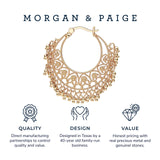 MORGAN & PAIGE Bronze 18K Yellow Gold Hoops Plated Indian Gold Earrings for Women - Chandbali Hoop Earrings Indian Jewelry, Exquisite Chandelier Boho Hypoallergenic Gift for Her