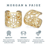 MORGAN & PAIGE .925 Sterling Silver Celtic Heart Knot Ear Cuff Earrings for Women - Rose Gold, Yellow Gold Plated or Oxidized Silver Ear Cuffs Non Piercing, Cartilage Earring Silver Ear Clips Jewelry